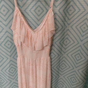 Spaghetti Strap V-Neck Ruffle Maxi Dress
